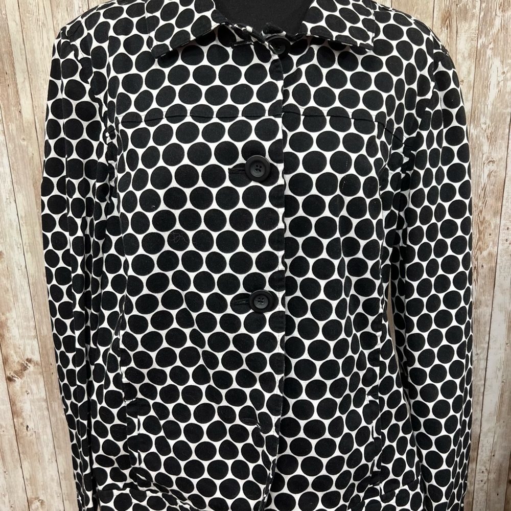 Croft & Barrow Black and White Polka‎ Dot Jacket